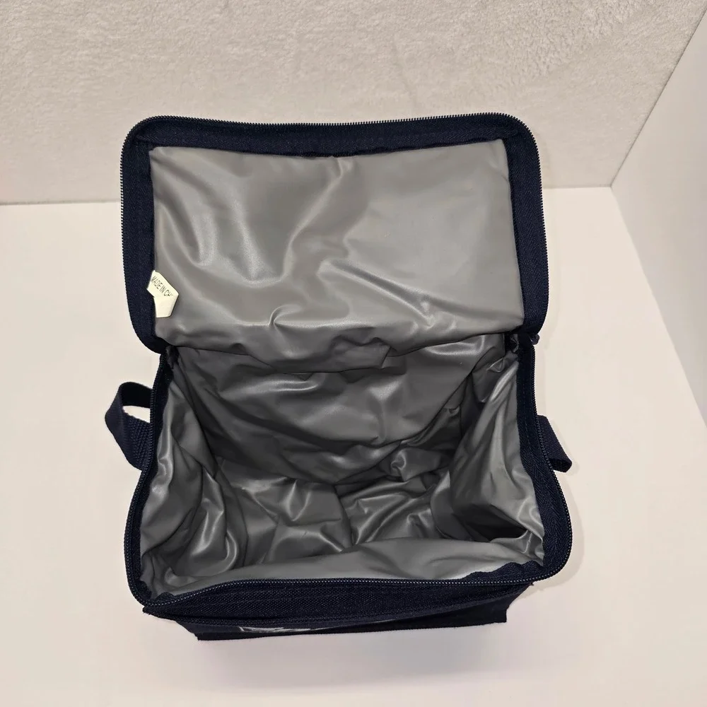 Snap-on Insulated Lunch Bag Cooler Zipper Navy USA‎ Logo Compact
